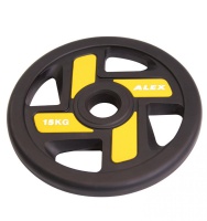 диск полиуретановый alex p-tpu-15k c хватами 51 мм 15 кг, желтый