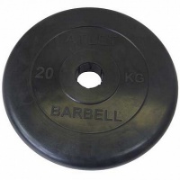 диск обрезиненный d51мм mb barbell atlet 20кг черный