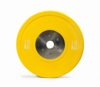 профессиональный соревновательный диск для штанги 15 кг (желтый)