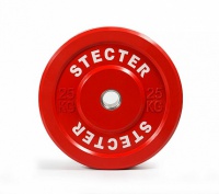 диск тренировочный stecter d=50 мм 25 кг (красный) 2195