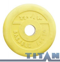 диск обрезиненный с втулкой titan arsenal 31 мм 1,25 кг. желтый