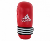 перчатки полуконтакт adidas wako kickboxing semi contact gloves красные adiwakog3