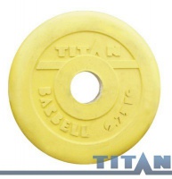 диск обрезиненный titan 31 мм 0,75 кг. желтый 