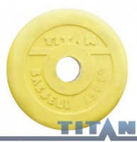 диск обрезиненный с втулкой titan arsenal 26 мм 1,25 кг. желтый