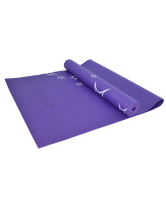 коврик для йоги fm-102, pvc, 173x61x0,4 см, с рисунком, фиолетовый