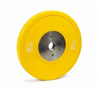 диск соревновательный stecter d=50 мм 15 кг (желтый) 2188